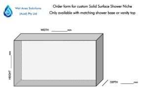 Custom Solid Surface Niche Order Form