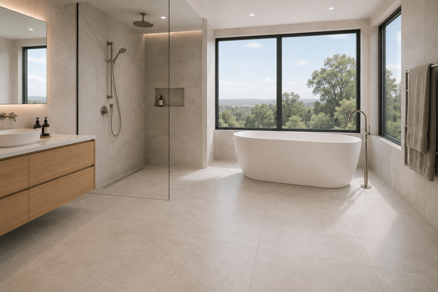 Custom Made solid surface shower Bases, vanity tops and niches