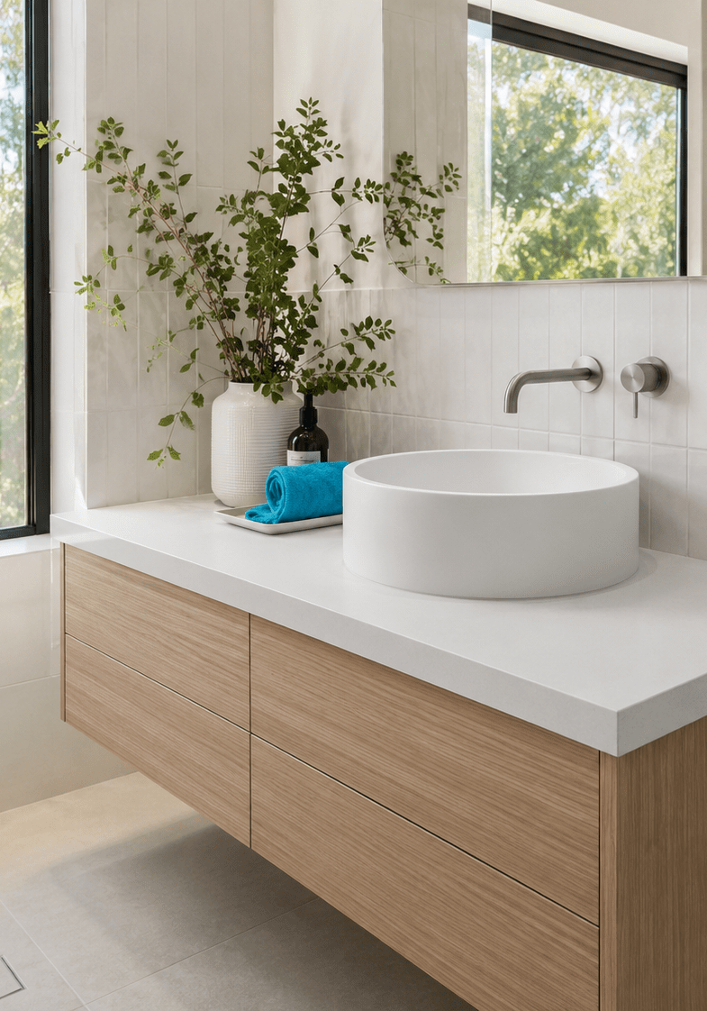 Solid Surface Vanity Top & Opal basin