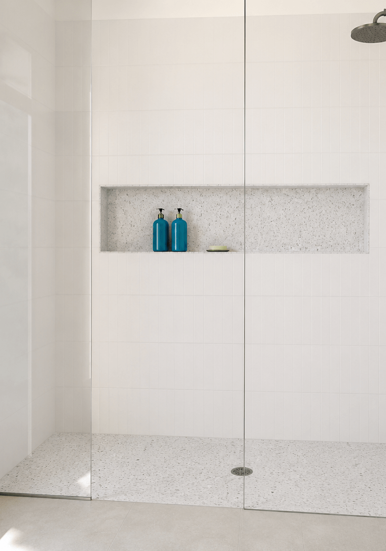 Solid surface shower niche in Urban Habitat